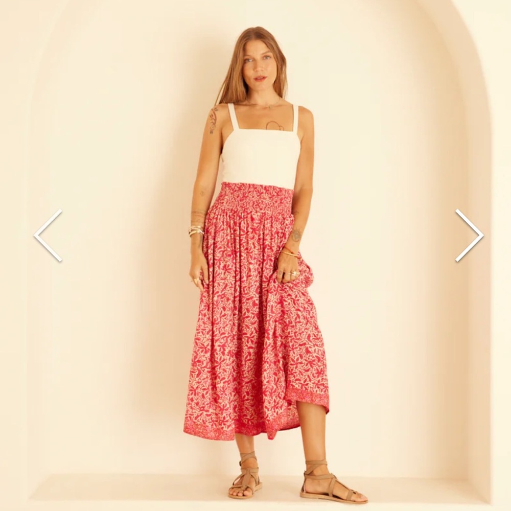 Natalie Martin Bella Skirt, GLORIOSA PRINT FLAMINGO
